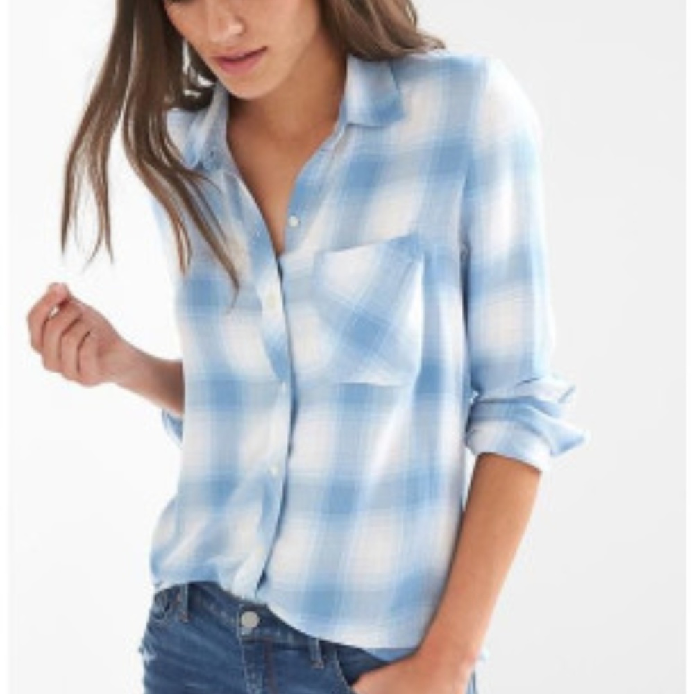 GAP Drapey Plaid Flannel
